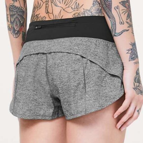 Lululemon Speed Up Short *2.5" - 10 Heather Lux Multi Black / Black - Picture 2 of 6